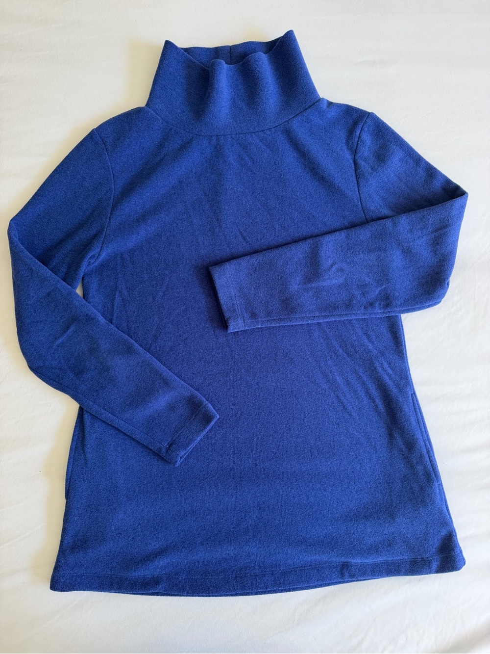 Dudley Stephens "Cobble Hill" Royal Blue Fleece Funnel Neck Tunic Sweatshirt